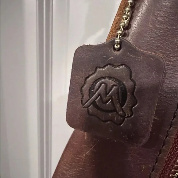 Osgoode Marley Jordyn N/S Zip Top Brown Distressed Leather Crossbody Purse RFID - Picture 7 of 15